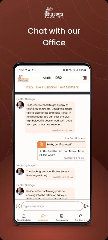 Quiroga Law screenshot